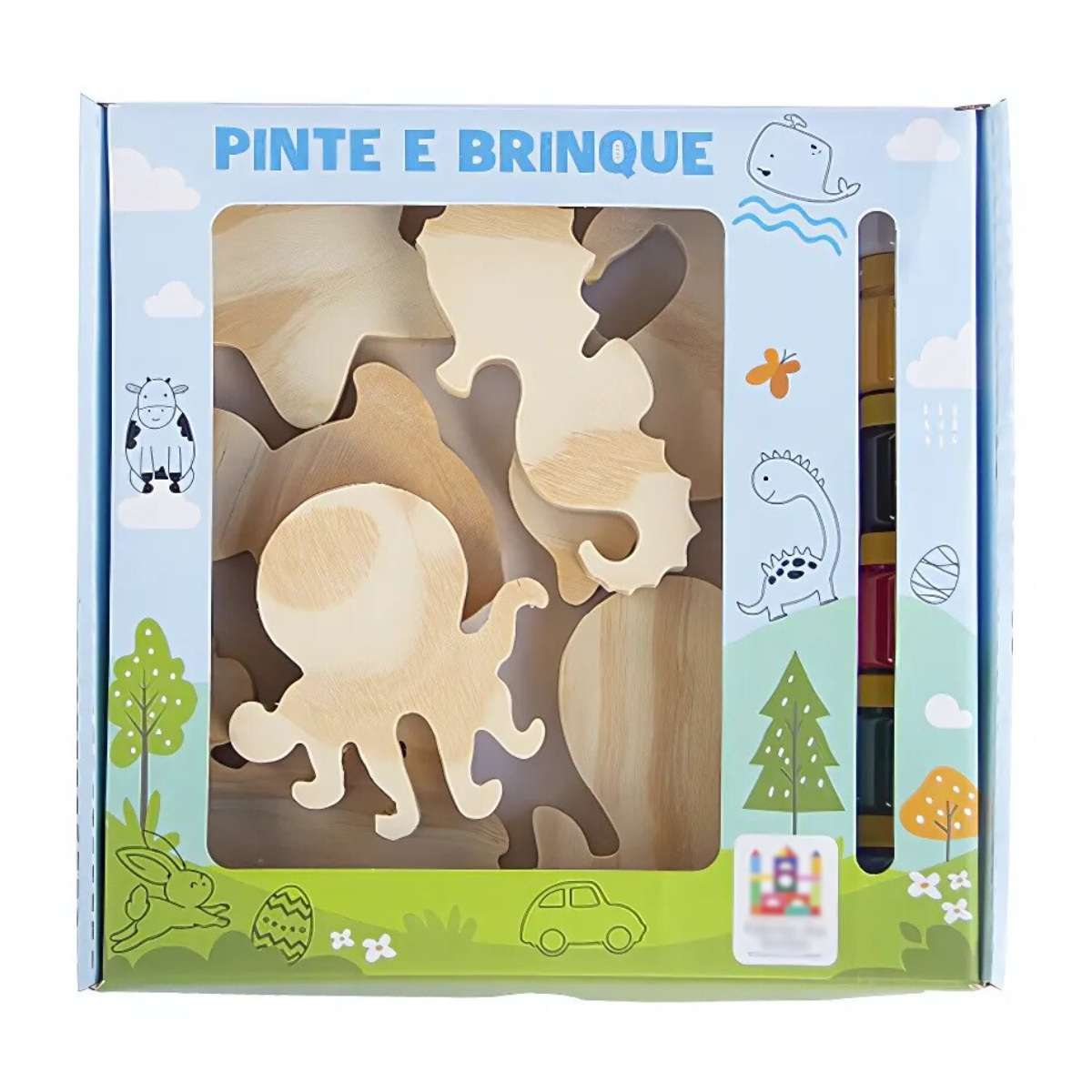 Kit Fundo do Mar para Colorir em MDF + Tinta e Pincel