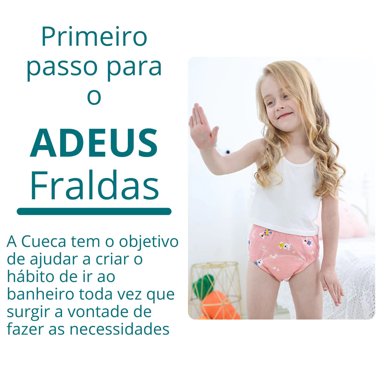 Kit 3 Fraldas Reutilizáveis Unissex – Desfralde 2x mais Rápido