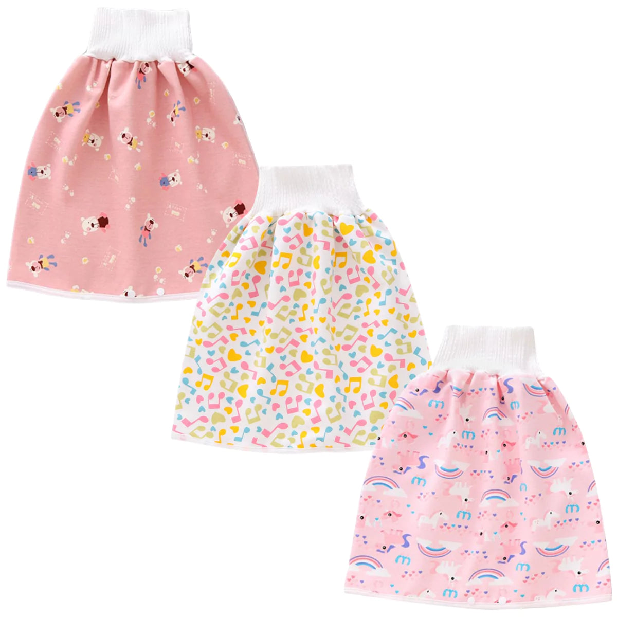 Kit 3 Saias Absorventes para Desfralde Infantil Reutilizável e Confortável