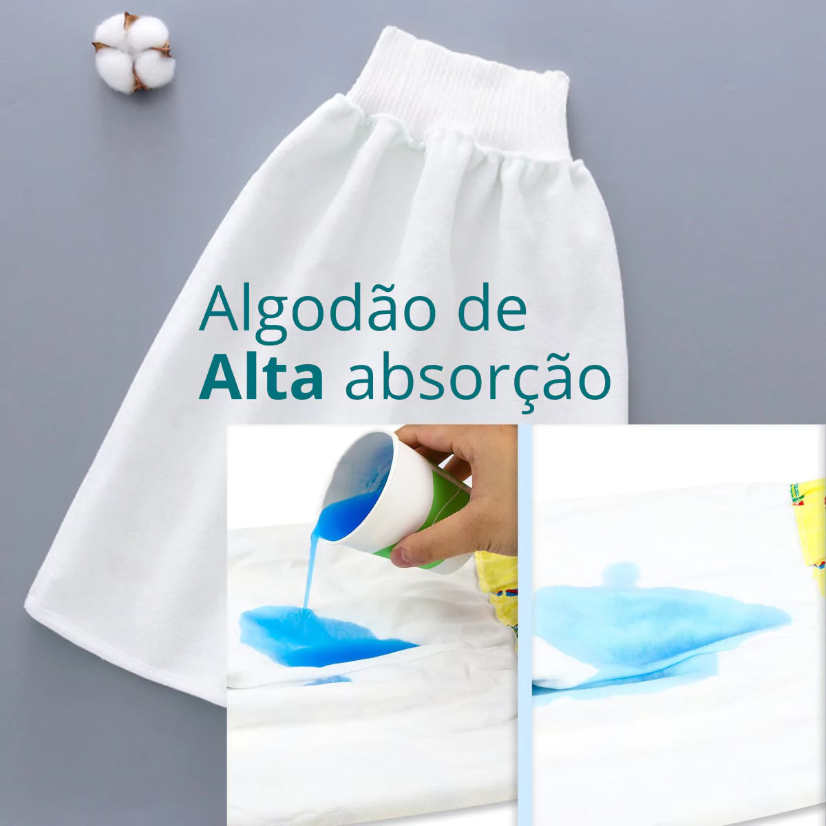 Kit 3 Saias Absorventes para Desfralde Infantil Reutilizável e Confortável